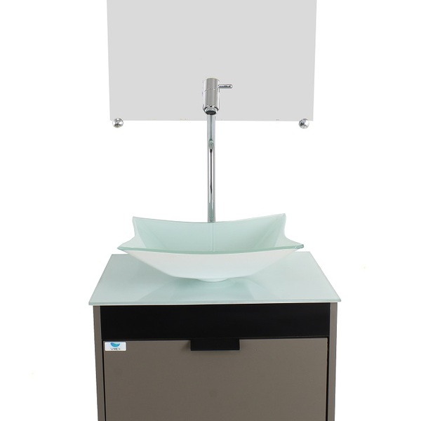 Gabinete Armário Banheiro 40cm Cuba Quadrada Branca