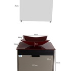 Gabinete Armário Banheiro 40cm Cuba Quadrada Vermelha