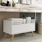 Gabinete Armário Banheiro 60 Cm C/ Pés Retrô Multimóveis Bran