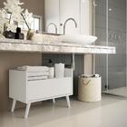 Gabinete Armário Banheiro 60 Cm C/ Pés Retrô Multimóveis Bran