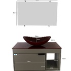 Gabinete Armário Banheiro 60cm Cuba Oval Vermelha