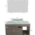 Gabinete Armário Banheiro 60cm Cuba Quadrada Branca