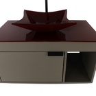 Gabinete Armário Banheiro 60cm Cuba Quadrada Vermelha