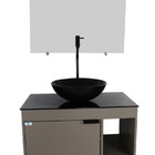 Gabinete Armário Banheiro 60cm Cuba Redonda Preta