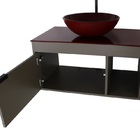 Gabinete Armário Banheiro 60cm Cuba Redonda Vermelha