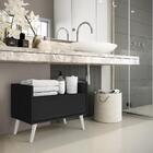 Gabinete Armário Banheiro 80 Cm C/ Pés Retrô Multimóveis Pret