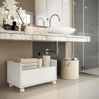 Gabinete Armário Banheiro 80cm Com Rodízios Multimóveis V5002