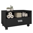 Gabinete Armário Banheiro Com Gaveta E Rodízios Towel Preto