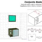 Gabinete Armario Banheiro Completo Baden Com Torneira