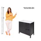 Gabinete Armário Banheiro Ditália 1 Pt 2 Gav C/ Pia Bn-01