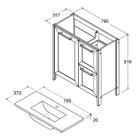 Gabinete Armário Banheiro Ditália 1 Pt 2 Gav C/ Pia Bn-01