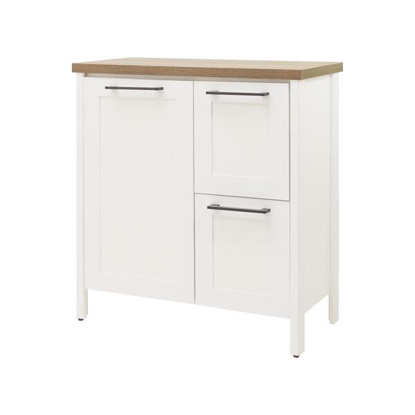 Gabinete Armário Banheiro Ditália 1 Pt 2 Gav C/ Tampo Bn-01