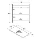 Gabinete Armário Banheiro Ditália 2 Pt C/ Tampo Bn-02