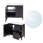 Gabinete Armário Banheiro Ditália Com Pia + Espelho Bn-01 Cor