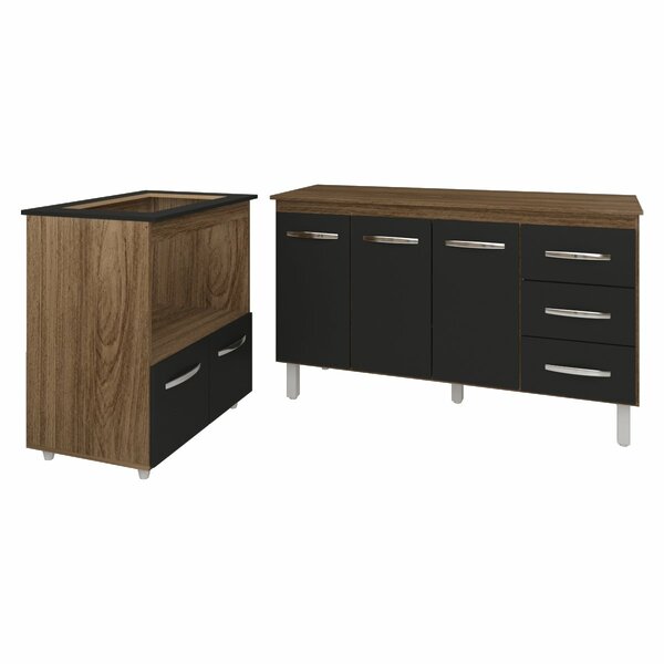 Gabinete Armário Carine 138 Cm Com Tampo Tampão E Balcão Evel