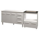 Gabinete Armário Carine 138 Cm Com Tampo Tampão E Balcão Evel