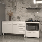 Gabinete Armário Carine 138 Cm Com Tampo Tampão E Balcão Evel