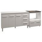 Gabinete Armário Carine 138 Cm Com Tampo Tampão E Balcão Evel