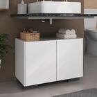 Gabinete Armário De Banheiro 62,5cm 2 Portas Com Pés Multimóv