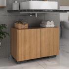 Gabinete Armário De Banheiro 62,5cm 2 Portas Com Pés Multimóv