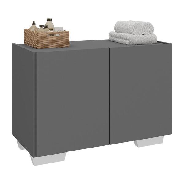Gabinete Armário De Banheiro 62,5cm 2 Portas Com Pés Multimóv