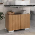 Gabinete Armário De Banheiro 62,5cm 2 Portas Com Pés Multimóv