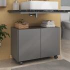 Gabinete Armário De Banheiro 62,5cm Com Rodízios 2 Portas Mul