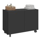 Gabinete Armário De Banheiro 62,5cm Com Rodízios 2 Portas Mul