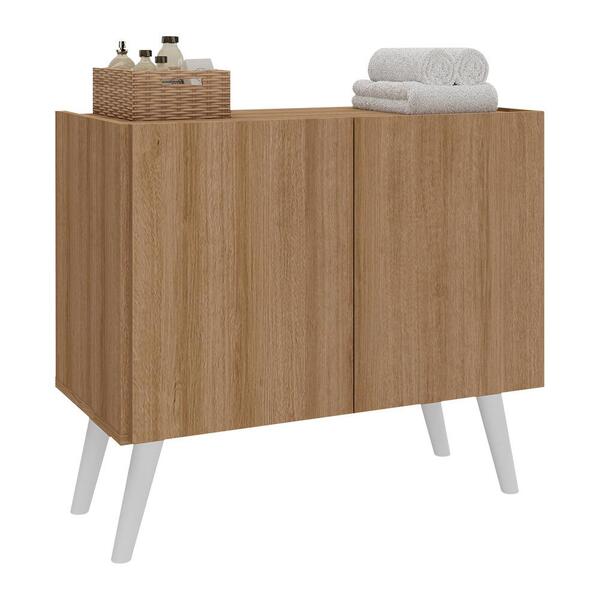 Gabinete Armário De Banheiro 62,5cm Retrô 2 Portas Multimóvei