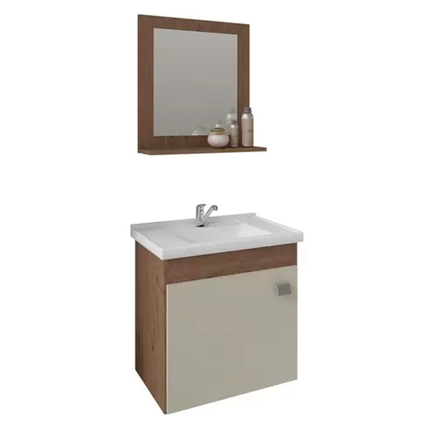 Gabinete Armário De Banheiro Com Pia Cuba Espelho Ana Mgm