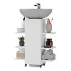 Gabinete Armário De Banheiro Com Rodízios Para Pia De Coluna