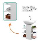 Gabinete Armário De Banheiro Para Pia De Coluna 6 Prateleiras