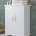 Gabinete Armário De Banheiro Rodinhas Branco 2 Portas