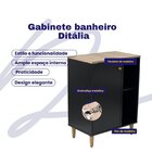 Gabinete Armário Para Banheiro 1 Porta Preto