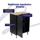 Gabinete Armário Para Banheiro 1 Porta Preto