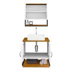 Gabinete Armário Para Banheiro 60 Cm Com Espelheira E Cuba Br