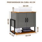 Gabinete Armário Para Banheiro 60 Cm Com Espelheira E Cuba Ti