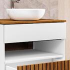 Gabinete Armário Para Banheiro 60 Cm Com Espelho E Cuba Branc