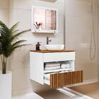 Gabinete Armário Para Banheiro 60 Cm Com Espelho E Cuba Branc