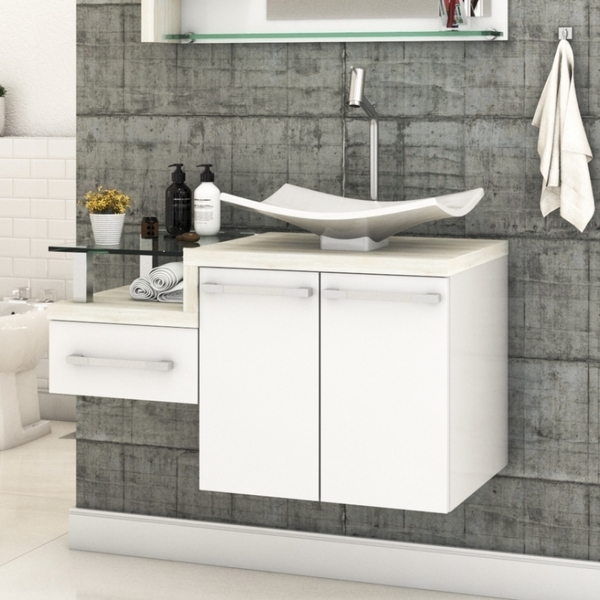 Gabinete Armário Para Banheiro (balcão C/cuba F44) Legno 830