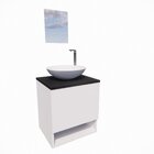 Gabinete Armário Para Banheiro Com Cuba E Espelho 40cm Branco