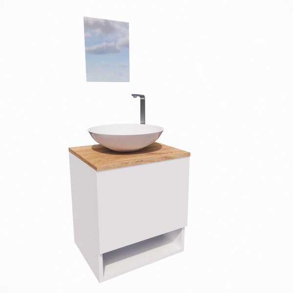 Gabinete Armário Para Banheiro Com Cuba E Espelho 40cm Hanover