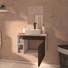 Gabinete Armário Para Banheiro Com Espelho E Cuba Mármore Sin