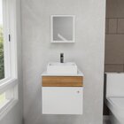 Gabinete Armário Para Banheiro Com Espelho E Cuba Mármore Sin