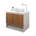 Gabinete Armário Para Banheiro Com Pia Cuba 60cm Balcão Suspe