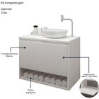 Gabinete Armário Para Banheiro Com Pia Cuba 60cm Balcão Suspe