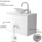 Gabinete Armário Para Banheiro Com Pia Cuba 60cm Balcão Suspe