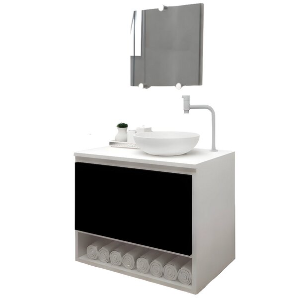 Gabinete Armário Para Banheiro Com Pia Cuba 60cm Balcão Suspe