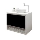 Gabinete Armário Para Banheiro Com Pia Cuba 60cm Balcão Suspe