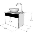 Gabinete Armário Para Banheiro Com Pia Cuba E Espelho 60cm Ba